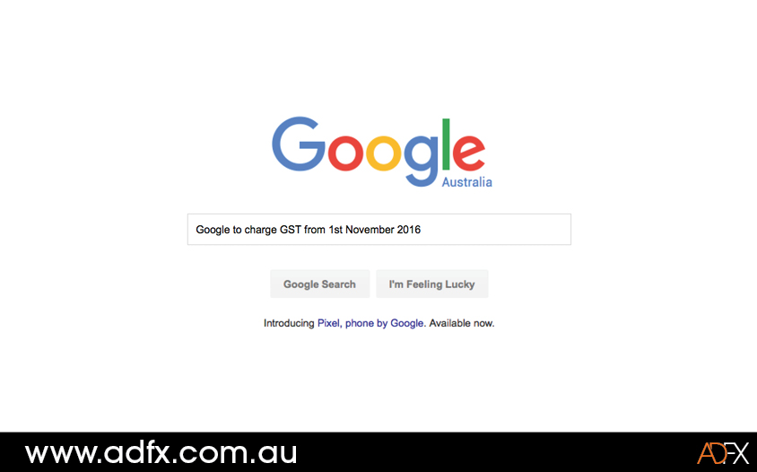 GOOGLE SET TO CHARGE GST ON ADWORDS AND COST PER CLICK